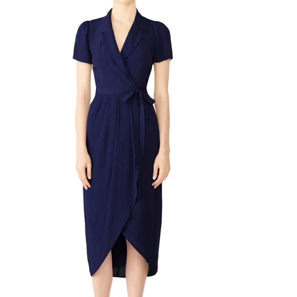 Yumi Kim Meet and Greet Navy Blue Wrap Dress Size XL